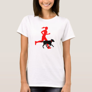 T-shirt Courir avec le chien (rouge/noir)