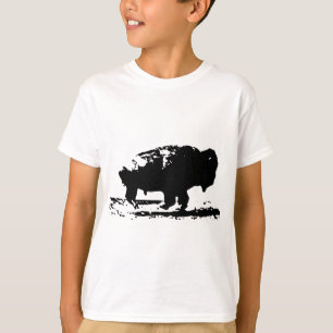 T-shirt Courir Buffalo Bison Pop Art