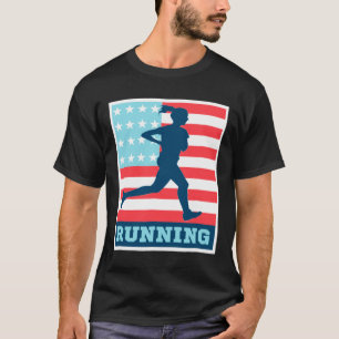 T-shirt Courir - Drapeau Dames Usa Courir Le Gym Runner S