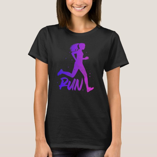 T-shirt Courir Fille Marathon Piste et Coureur de terrain (Devant)