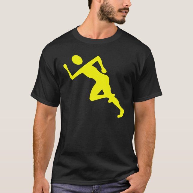 T-shirt Courir - Jaune (Devant)