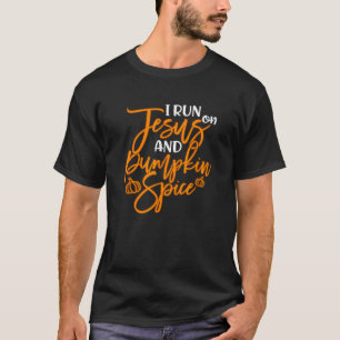 T-shirt Courir Je Coure Sur Jésus Et Épices Citrouilles
