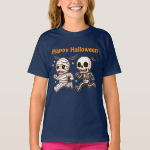 T-shirt Courir la maman et le squelette - Joli duo d'Hallo