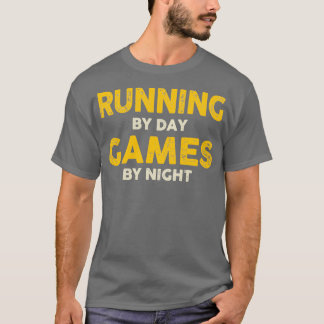T-shirt Courir Par Jeu De Jour De Nuit JAUNE