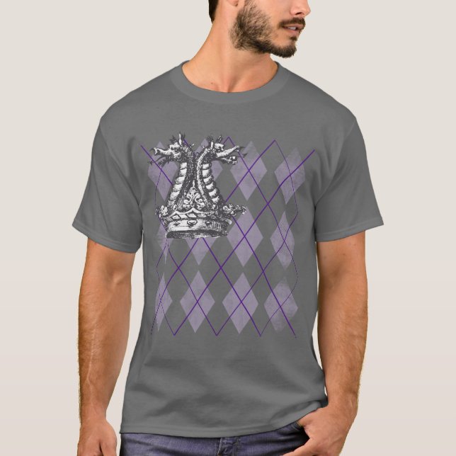 T-shirt Couronne à motifs de losanges de dragon (Devant)