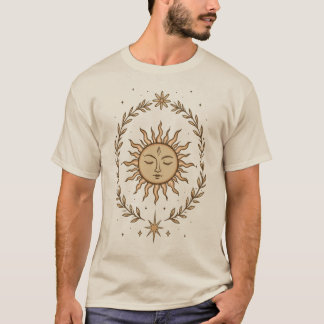 T-shirt Couronne botanique de visage solaire Litha Art cél