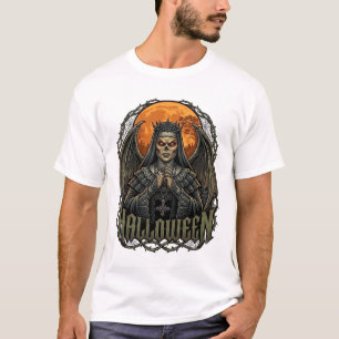 T-shirt Couronne d'ailes de nonne démon de Halloween Lune 
