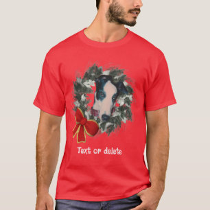 T-shirt Couronne de lévrier de Noël personnalisée