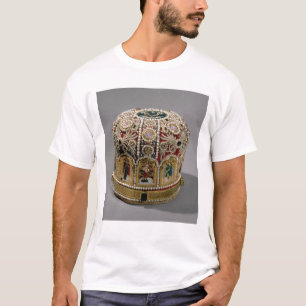 T-shirt Couronne de mitre réglée avec des perles et de