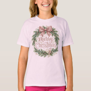 T-shirt Couronne de Noël Coquette Rose Pinkmas