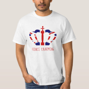 T-shirt Couronne de prince charme Union Jack drôle