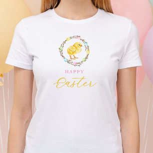 T-shirt Couronne de saule pastel et poussin jaune Joyeuses