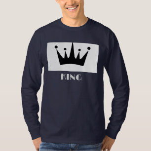 T-shirt Couronne d'image de texte personnalisé King Bleu m