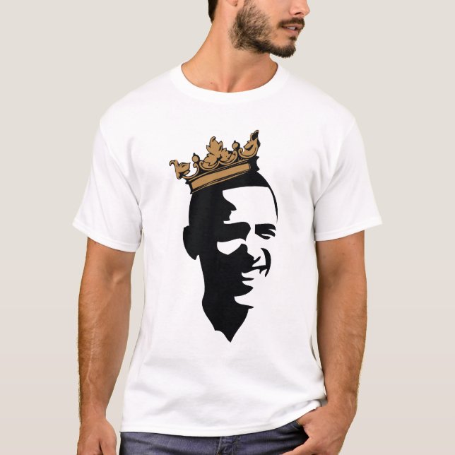 T-SHIRT COURONNE D'OBAMA ** NOIR ET OR (Devant)
