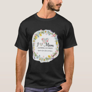 T-shirt Couronne florale à l'aquarelle "J'aime maman"