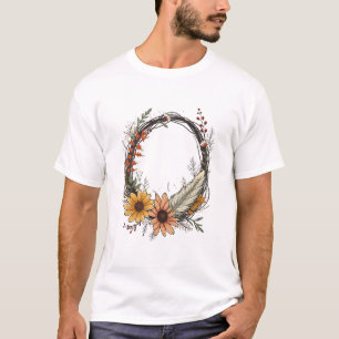T-shirt Couronne florale bohème - Charme de la nature rust