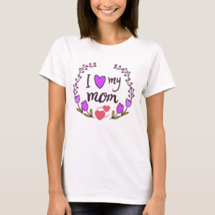 T-shirt Couronne florale graphique pour la fête des mères