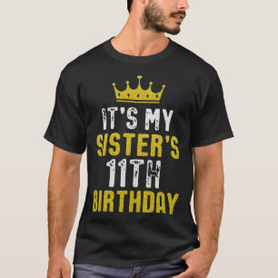T-shirt Couronne jaune 11e anniversaire pour sœur de la pa