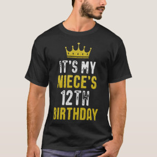 T-shirt Couronne Jaune 12ème Anniversaire Pour La Nièce De
