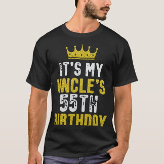 T-shirt Couronne Jaune 55ème Anniversaire Pour Oncle De Ni