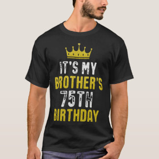 T-shirt Couronne jaune 75e anniversaire pour frère de sœur