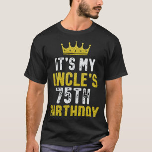 T-shirt Couronne Jaune 75ème Anniversaire Pour Oncle De Ni