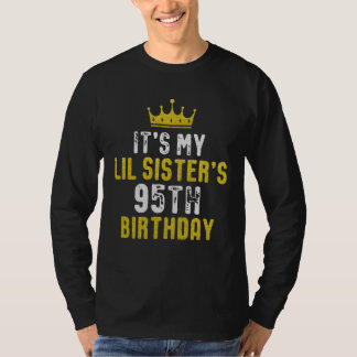 T-shirt Couronne jaune 95e anniversaire pour sœur de sœur