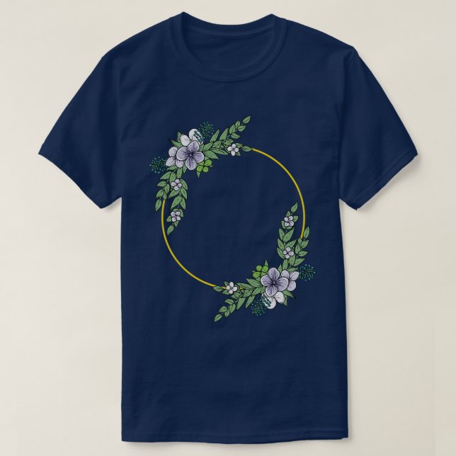 T-shirt Couronne mariage fleurie I Bouquet nuptial style b (Design devant)