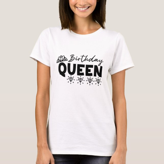 T-shirt Couronne, reine Anniversaire, reine Anniversaire (Devant)