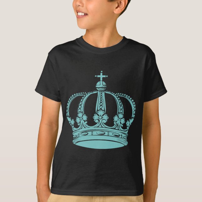 T-shirt Couronne royale 02 - Bleu clair vert (Devant)