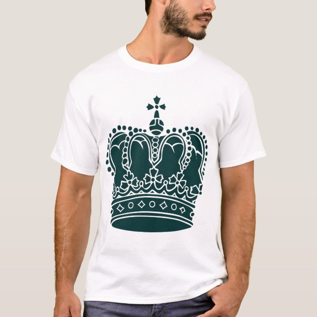 T-shirt Couronne royale - Vert foncé (Devant)