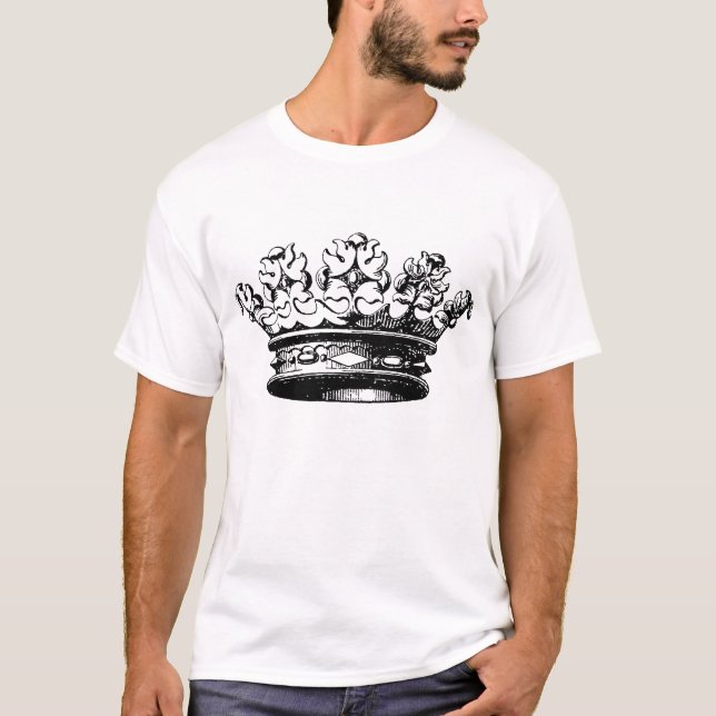 T-shirt Couronne vintage - Noir (Devant)