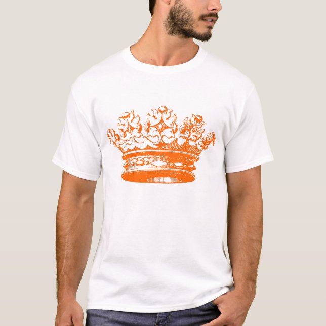 T-shirt Couronne vintage - Orange (Devant)