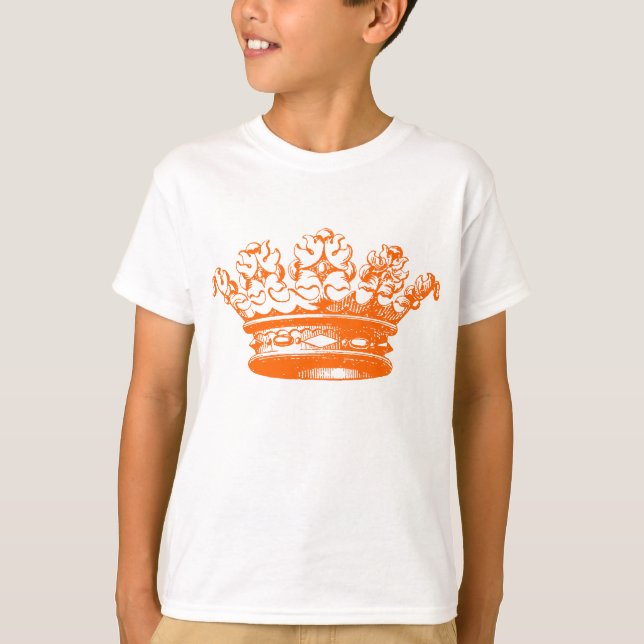 T-shirt Couronne vintage - Orange (Devant)