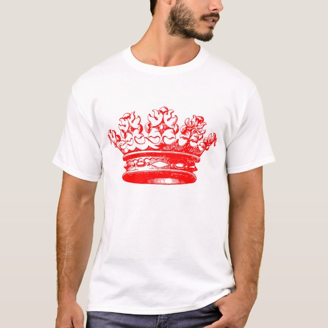 T-shirt Couronne vintage - Rouge (Devant)