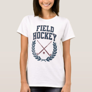 T-shirt Couronnes de bâtons de hockey sur gazon Design uni