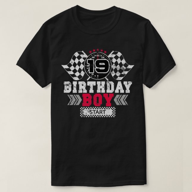 T-shirt Course 19e anniversaire Boy Party Racing Driver (Design devant)