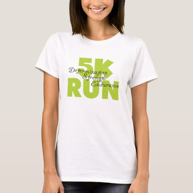 T-shirt Course 5 000 verte printemps (Devant)