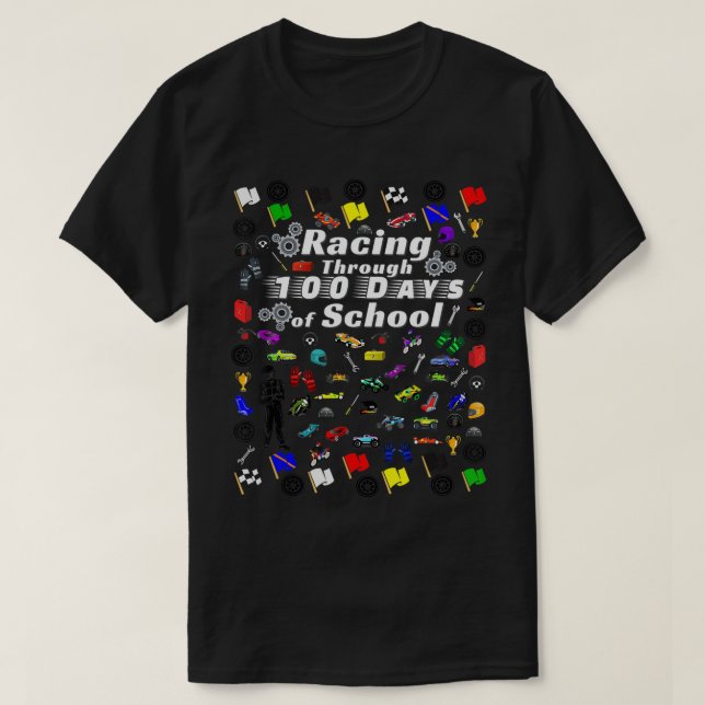T-shirt Course à travers 100 jours de l'école de course au (Design devant)