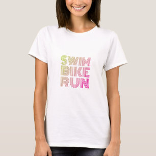 T-shirt Course à vélo de natation, Triathlon