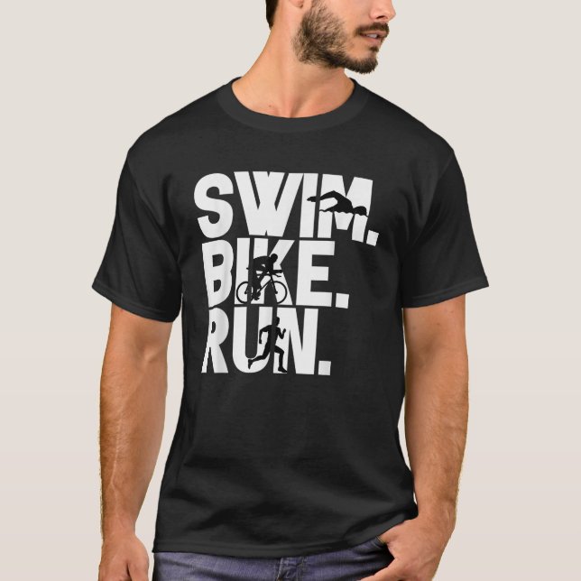 T-shirt Course à vélo de natation Triathlon Triathlète Ath (Devant)