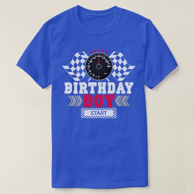 T-shirt Course Anniversaire Boy Party Pilote de course (Design devant)
