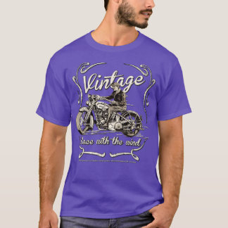 T-shirt Course classique de moto rétro avec vent