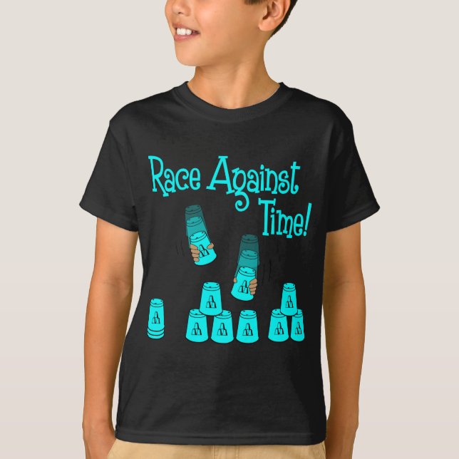 T-shirt Course contre le temps, bleu de lt (Devant)
