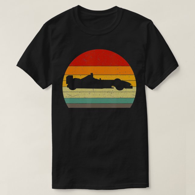 T-shirt Course de course de course de Formule Sunset Retro (Design devant)