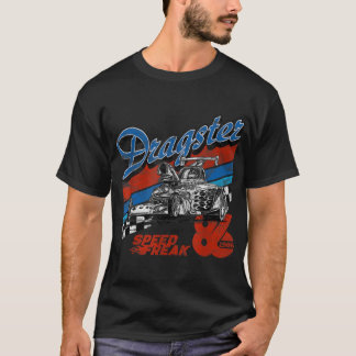 T-shirt Course de dragster de la réglette rétro Stripe Hot