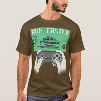 T-shirt Course de jeu Exécuter plus rapidement Retro