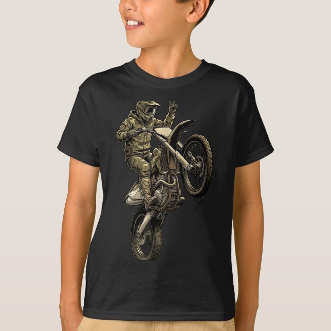 T-shirt Course de moto cross dirt camo tout-terrain cavali (Devant)