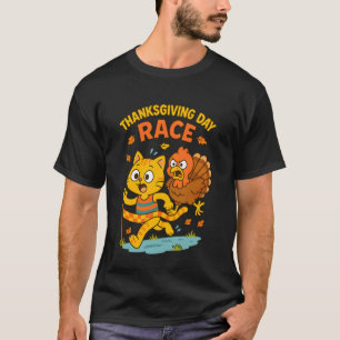 T-shirt Course de Thanksgiving Turkey Trot Amoureux de Cha