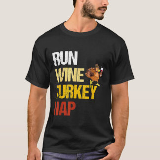 T-shirt Course de Thanksgiving Vin Dinde Sieste Inspirante